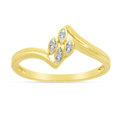 10 Karat Gelbgold Diamant Blatt Ring