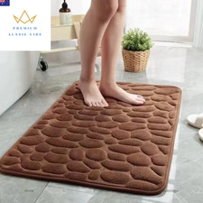 3D Non Slip Bathroom Mat Cobblestone Embossed Bath Mats Absorbent Doormat Carpet