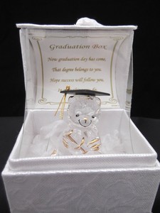 glass graduation teddy bear
