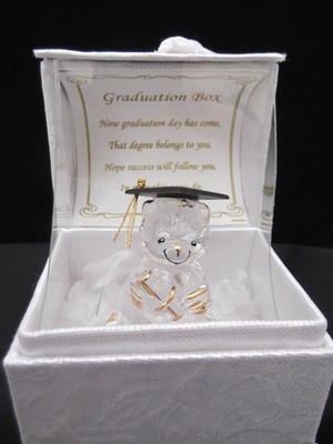 glass graduation teddy bear