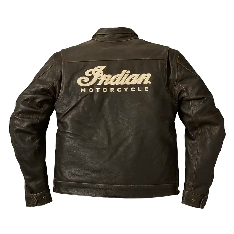希少 Indian Motorcycle ノーカラー ジャケット 袖レザー 希少 Indian Motorcycle ノーカラー ジャケット 袖レザー