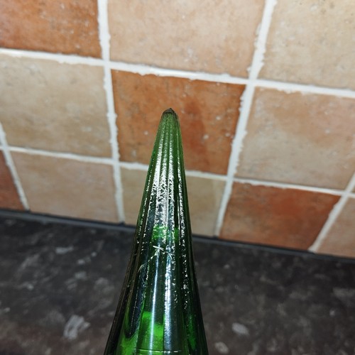 Green Glass Genie Bottle Vase Empoli Italy Optic Decanter - Picture 9 of 14