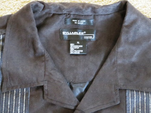 Syllables System Men's Black Long Sleeve Shirt XL - Picture 2 of 4