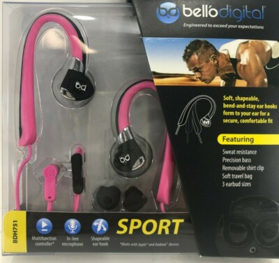 Bell'O - BDH751PICP - Sport Headphones with Track Control and Microphone - Pink