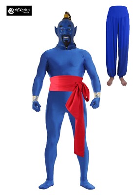 Genio Aladino Vestito Carnevale Spettacolo Aladdin Genie Cosplay