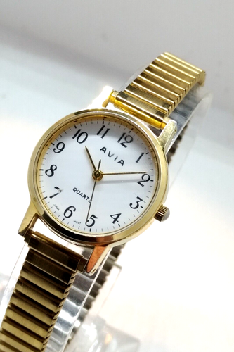 VINTAGE WATCH AVIA QUARTZ CLASSIC GOLD PLATED CIRCA 1990S BUSINESS WATCH