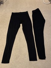 PRIMARK 2 Pairs Black Warm LEGGINGS FLEECEY LINED SIZE XS (4-6uk)- Used Once