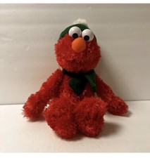     GUND Sesame Street Holiday Elmo Stuffed Plush Animal Hat  Scarf 14" Xmas