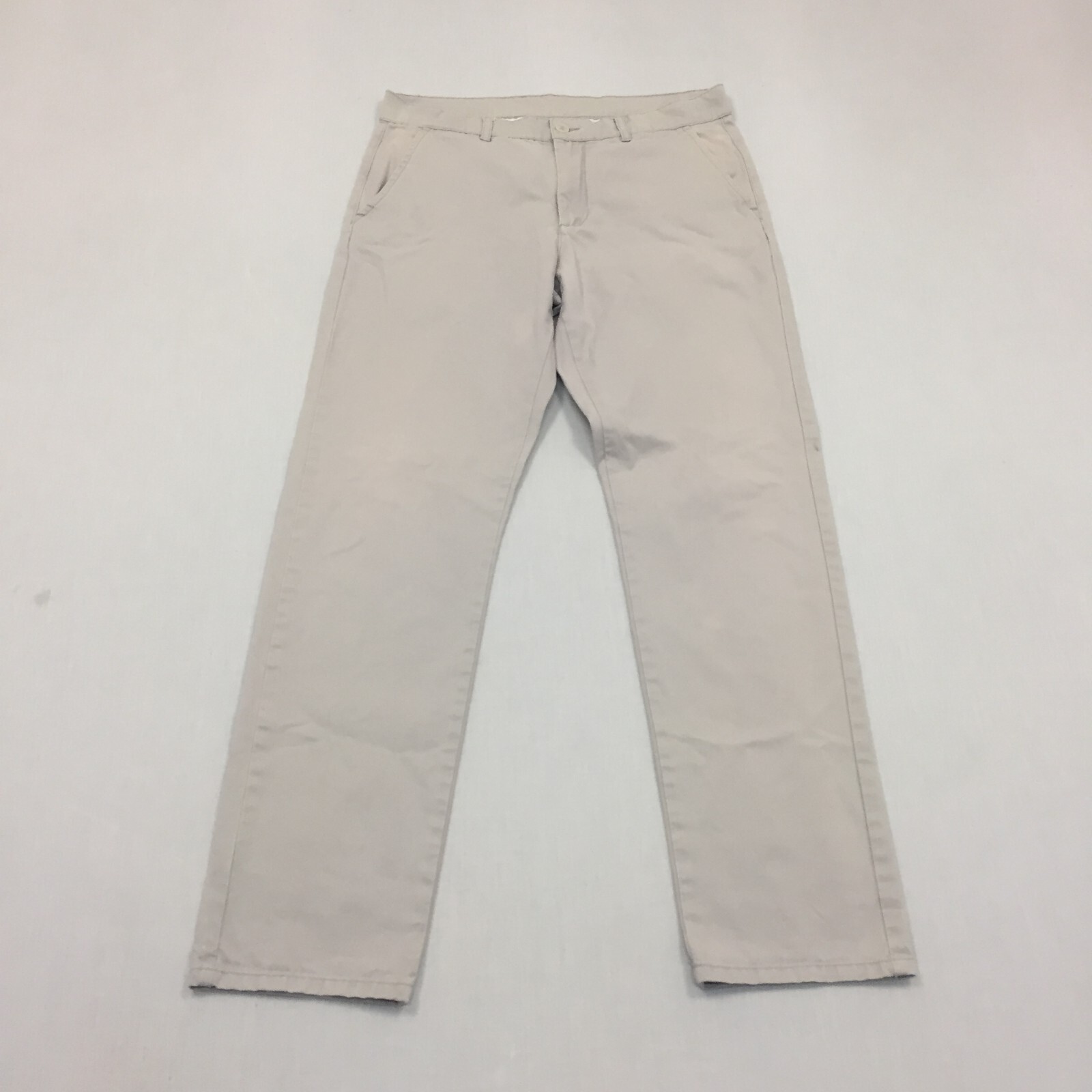 Jaeger Trousers Mens W34 L31 Straight Fit Chino Beige (34R)