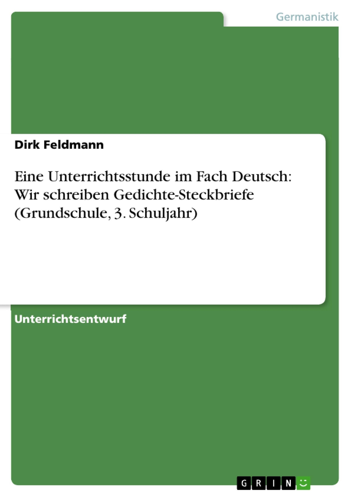 Thumbnail - Eine Unterrichtsstunde Fach Deutsch: Wir Schreiben