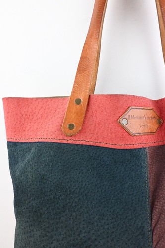 II Mercante Veneziano Venizia leather patchwork shopper with dual leather straps - Picture 4 of 14