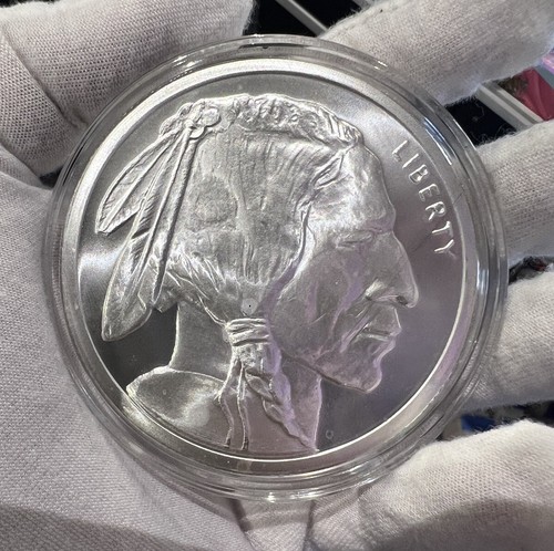 5 oz .999 Fine Silver Buffalo Round Mint Fresh in a Capsule - Picture 2 of 10