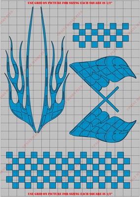 CKR9002PT Checker Flame General Paint Mask/ Stencil Kit
