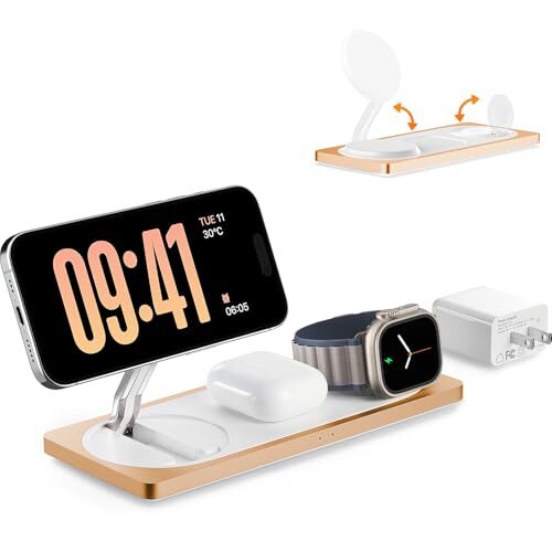 3 in 1 Charging Station for Apple Devices: Used for iPhone and Watch Orange