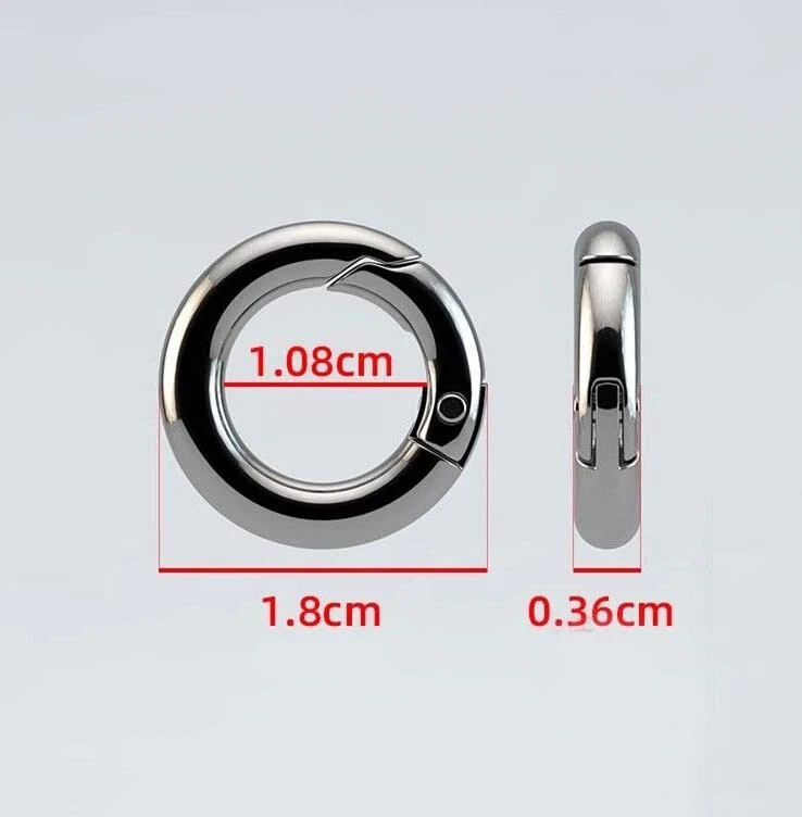 10 pcs Smooth Ring 304 Stainless Steel Spring Gate O Rings Snap Clasps 18x3.6mm - Image 3 of 4