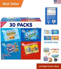 Child-Friendly Snack Pack: 30 Mini Cookies & Crackers - Perfect for Lunches