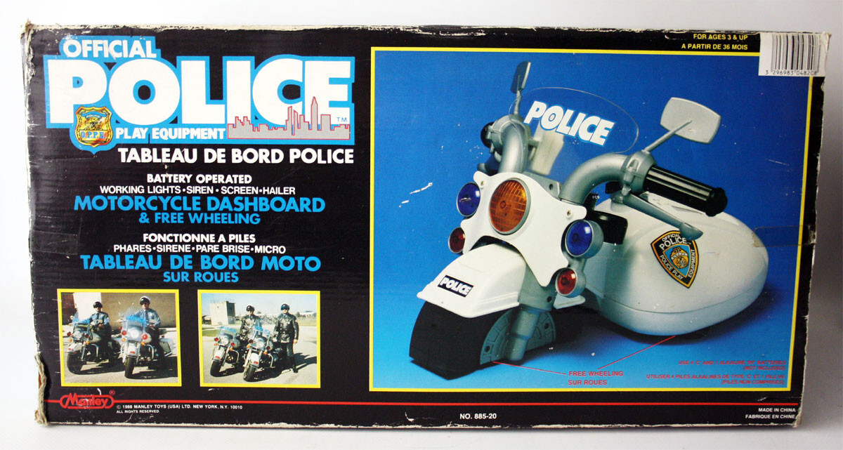 VINTAGE 1988 POLICE MOTORCYCLE DASHBOARD DRIVING GAME MANLEY NEW