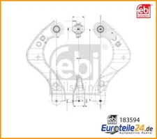 Control arm, wheel suspension Febi Bilstein 183594 upper for Toyota