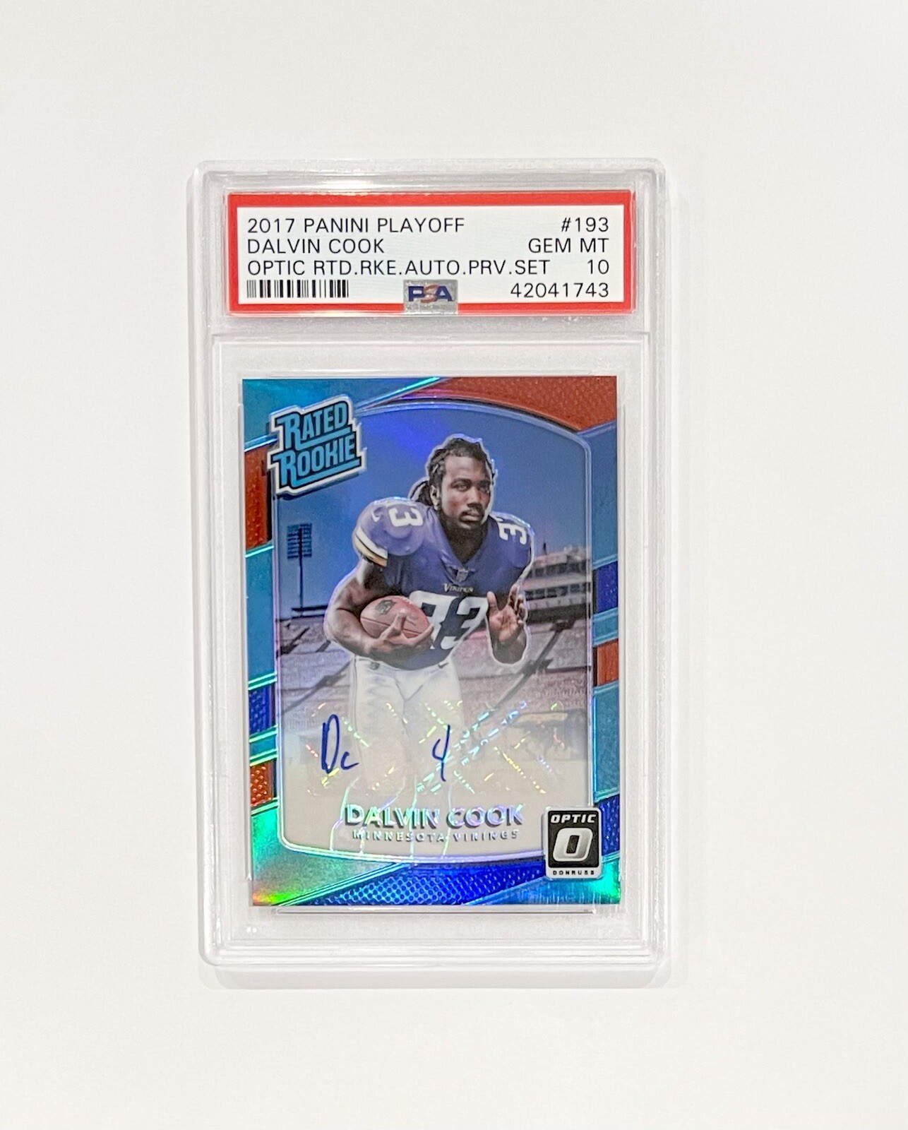 Dalvin Cook Panini Playoff Optic Rated Rookies Autograph Preview Set #193 Base