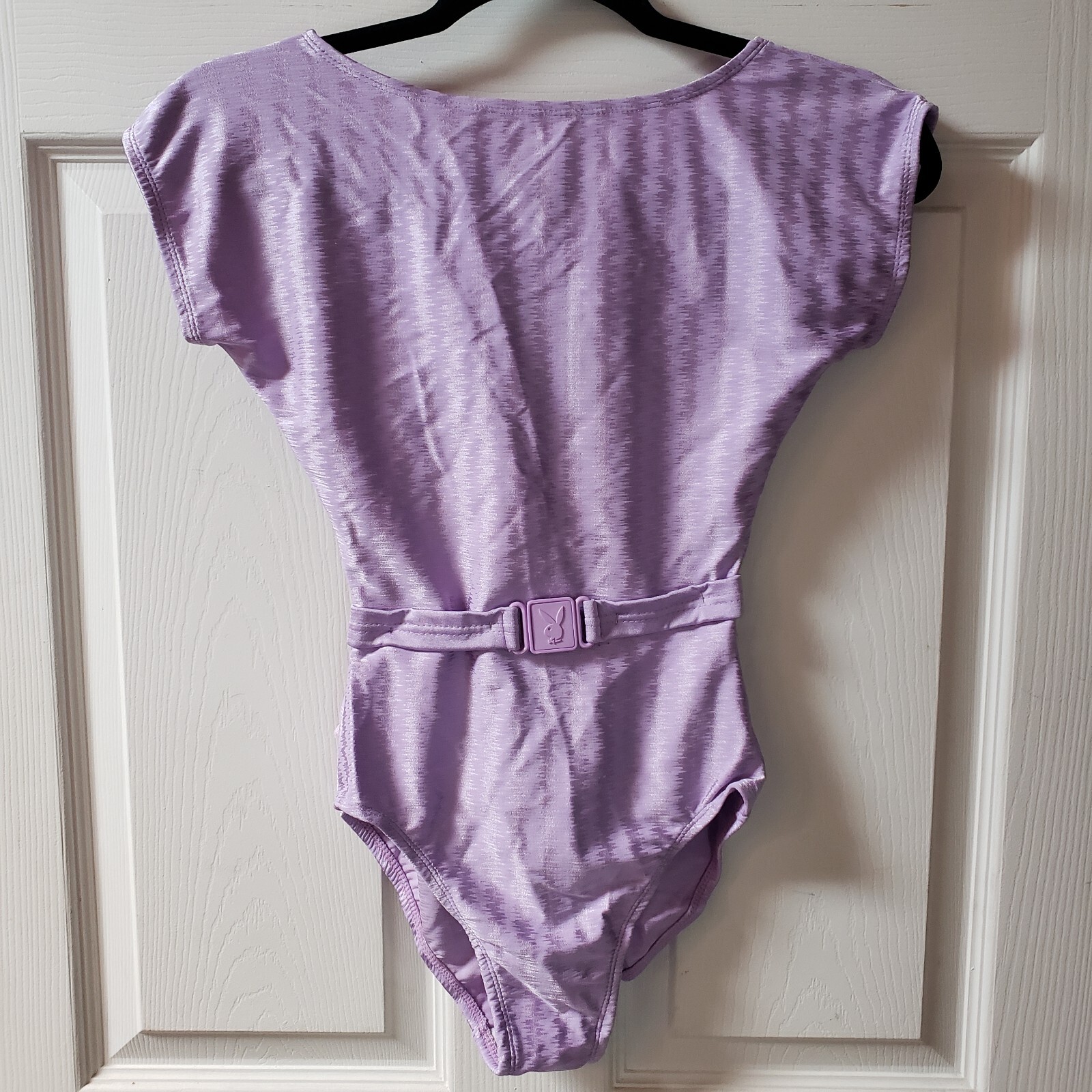Vintage Purple Playboy Leotard Swimsuit Bodysuit With Belt S SMALL