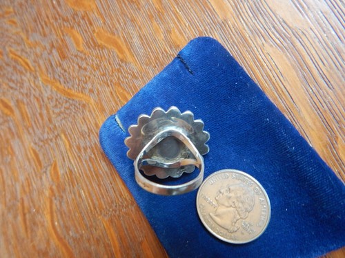 Anillo estampado vintage Navajo grande concho domo bola plata esterlina talla 8 - Imagen 7 de 10