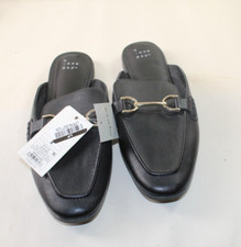 A New Day Womens Sandy Casual Slip On Mule Flats Black Size 8