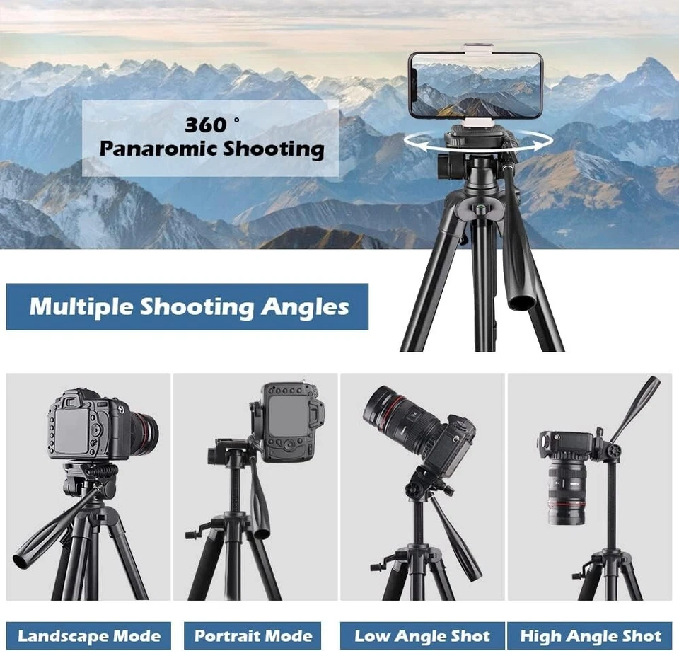 67-дюймовый штатив для сотового телефона штатив Bluetooth пульт дистанционного управления совместим со всеми камерами - Изображение 3 из 4