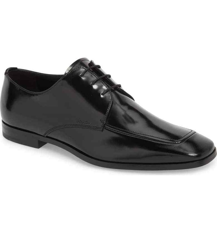 100% AUTHENTIC NEW MEN PRADA BLACK APRON TOE DERBY LOAFERS/DRIVERS UK 8.5/US 9.5