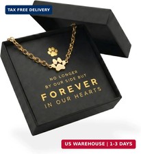 Pet Memorial Bracelet, Paw Charm Jewelry, Gold Plated Stainless Steel, Adjustabl