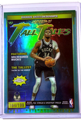 Giannis Antetokounmpo 2025-26 Topps Chrome Tall Tales Aqua Refr. #TT-2 164/199