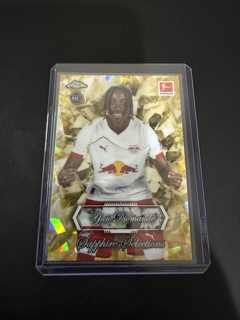 Yan Diomande 2025-26 Topps Chrome Bundesliga Sapphire Selections Gold /50 Rookie