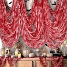 600 x 80 in Halloween Creepy Cloth for Yard and Outdoor 600" x 80", Blood