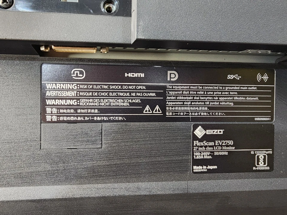 Eizo FlexScan EV2750 27 inch Wide IPS LCD Monitor 2560x1440 Black - Image 4 of 4