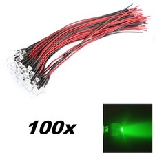 Led Light Single Bulb Pre-wired Cable Clear Lens 5-12v Dc 5mm Bright Round Top Led Light Single Bulb Pre-wired Cable Clear Lens 5-12v Dc 5mm Bright Round Top