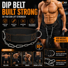 Dip Belt for Weight Lifting – Heavy Duty Adjustable Chain Belt for Pull-Ups, Dip