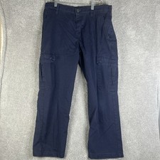 Bulwark Flame Resistant Cargo Pants Mens 36x29 Navy Blue FR CAT 2 2112 Workwear