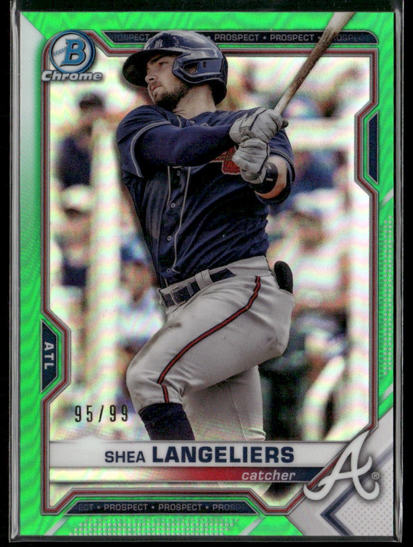 2021 Bowman Chrome Baseball Shea Langeliers Green Refractor /99