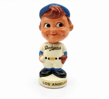 Vintage Early 1960s Los Angeles Dodgers White Base Nodder Original Sticker Japan