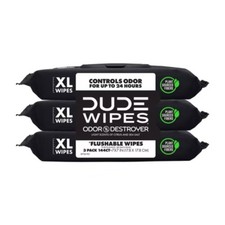 Dude Wipes Odor Destroyer Flushable Personal Wipes - 48ct/3pk