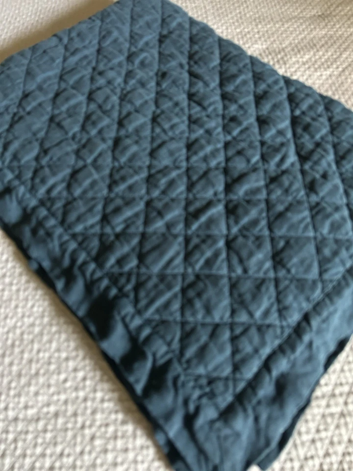 Colcha Pottery Barn Kids linho belga linho diamante bebê | Criança azul marinho - Imagem 4 de 4