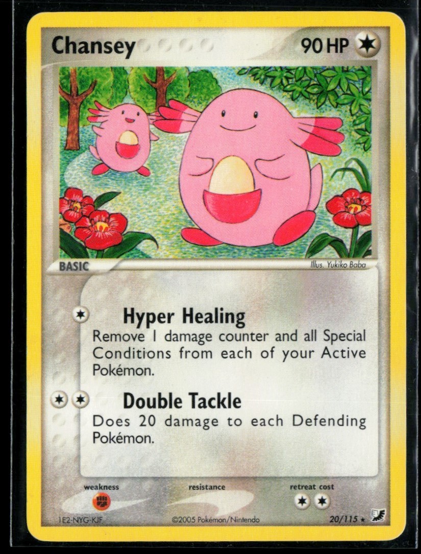 2005 EX - Unseen Forces Chansey #20 Non Holo Rare Pokemon Card