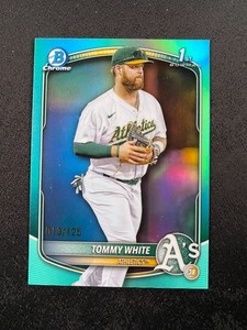 TOMMY WHITE 2025 BOWMAN CHROME 1ST AQUA REFRACTOR ATHLETICS /125 C354