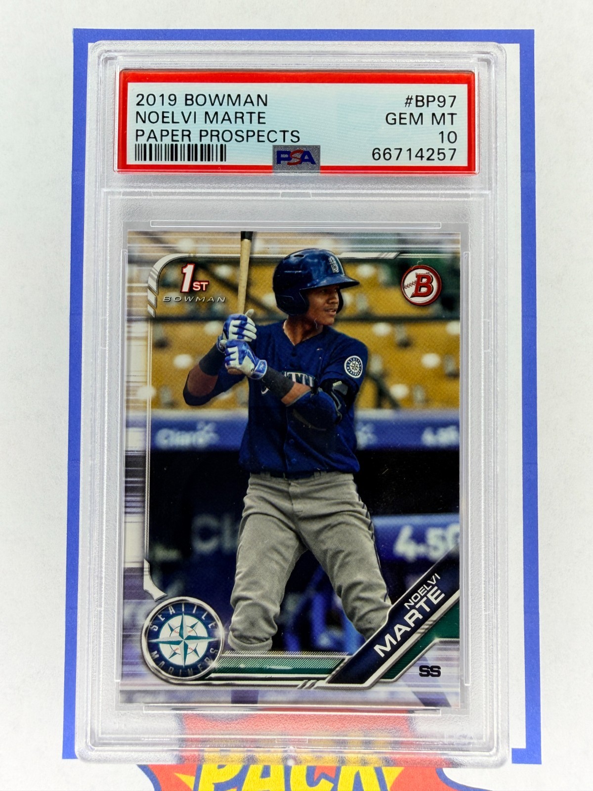Noelvi Marte 2019 Bowman Paper Prospects RC 1st Rookie PSA 10 Gem Mint BP97