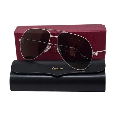 CARTIER SUNGLASSES CT0110S 004 SILVER UNISEX 100% AUTHENTIC  display picture 3