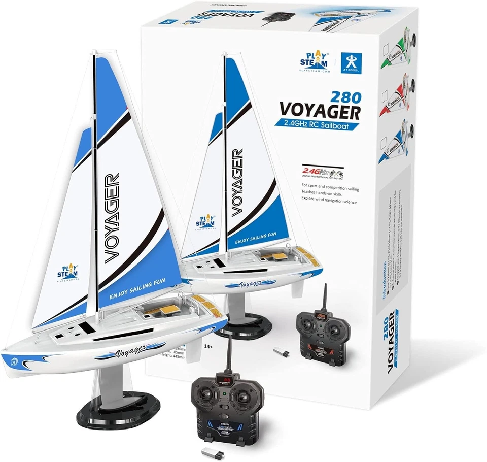 Interactive Voyager 280 RC Controlled Sailboat - 2-Channel Wind Power Action - Image 3 of 4