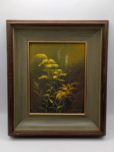 Vintage Floral Still Life by Ernest Heidersdorf Canadian 1901-1998 Oil On Board