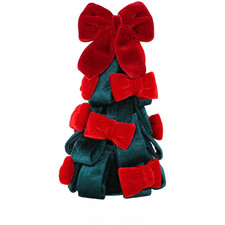 Velvet Bowknot Ornament Plush Holiday Tree Decoration 10.5x10.5x21cm Fabric