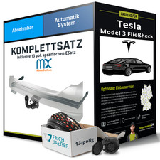 Für TESLA Model 3 Fließheck 5YJ3 Anhängerkupplung abnehmbar +eSatz 13pol 17- Kit