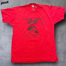 Vintage Riant Theatre Shirt Mens Extra Large Red Promo Advertising Made USA 80s