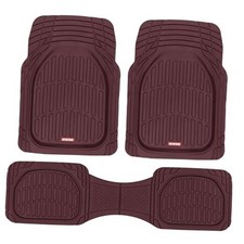 FlexTough Floor Mats for Cars Deep Dish All-Weather Car Burgundy Full Set